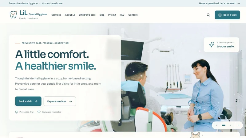 LiL Dental Hygiene homepage, a dental hygiene website design project by BHP Solution